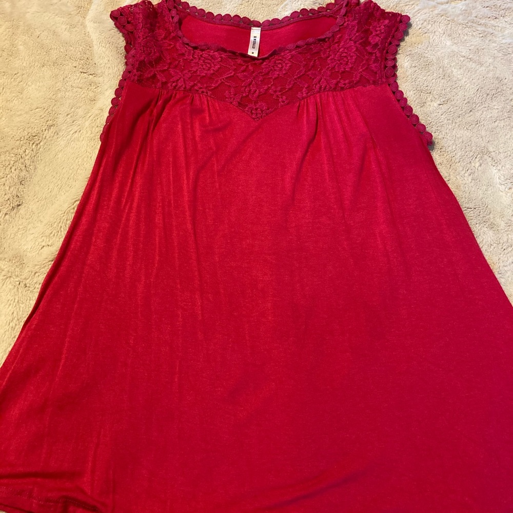 Magenta Pink Lace Detail Blouse